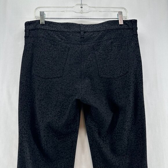 Eileen Fisher Pants Womens 12 Filigree Print Ponte Skinny Mid Rise Jegging Black - Picture 5 of 11
